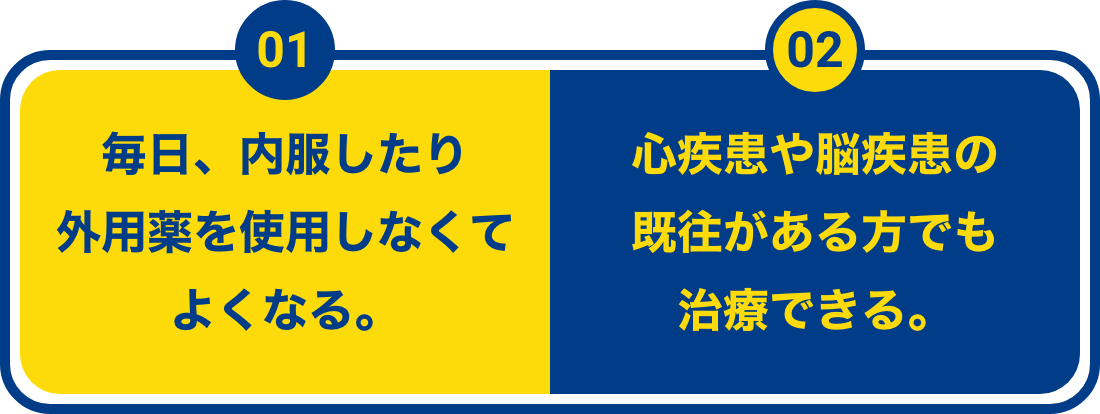 内服薬・外用薬・機械施術の違い